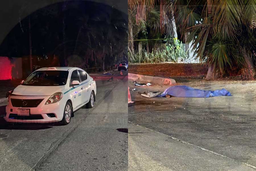 Taxista embiste a motociclista y lo mata, en el tramo Playa del Carmen-Tulum