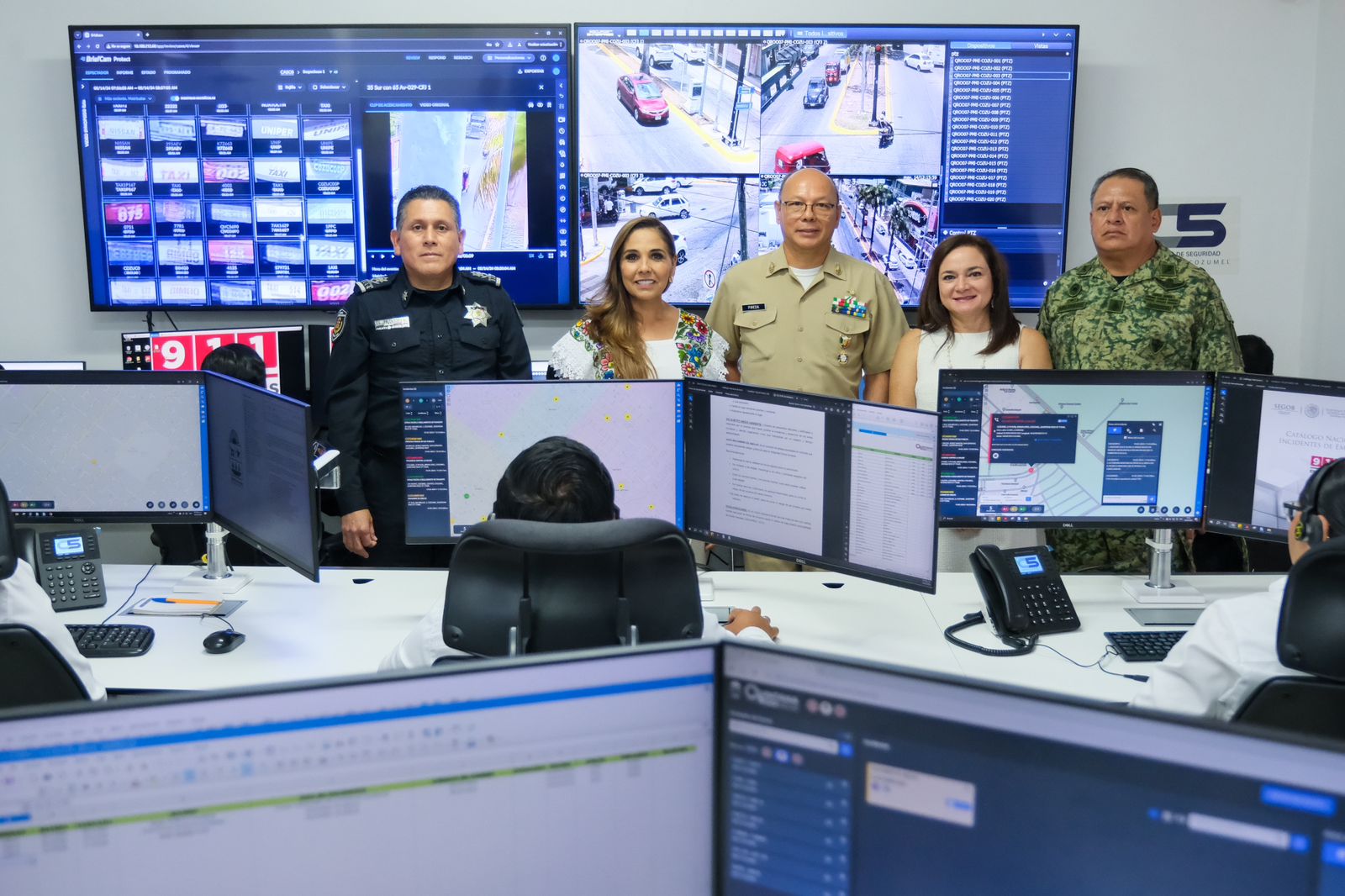 Supervisan videovigilancia en Cozumel a través de interacción entre el C2 de Cozumel y el subcentro regional del C5 de la SSC