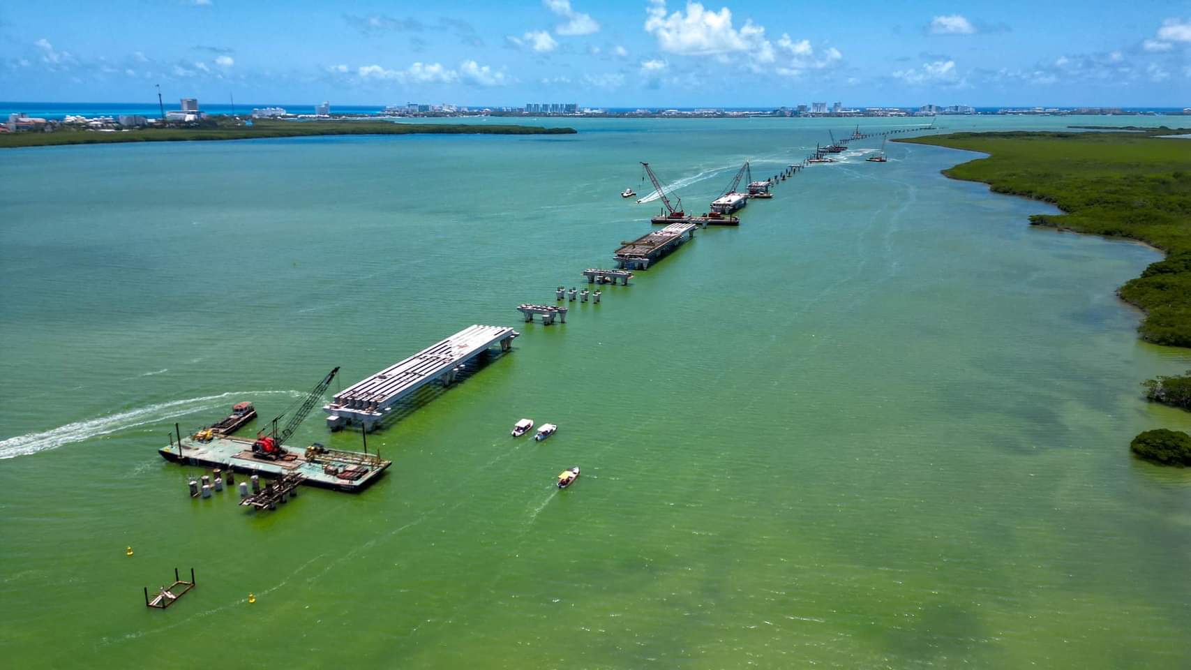 Asegura SICT que obras del Puente Nichupté avanzan con ‘poco’ impacto ambiental