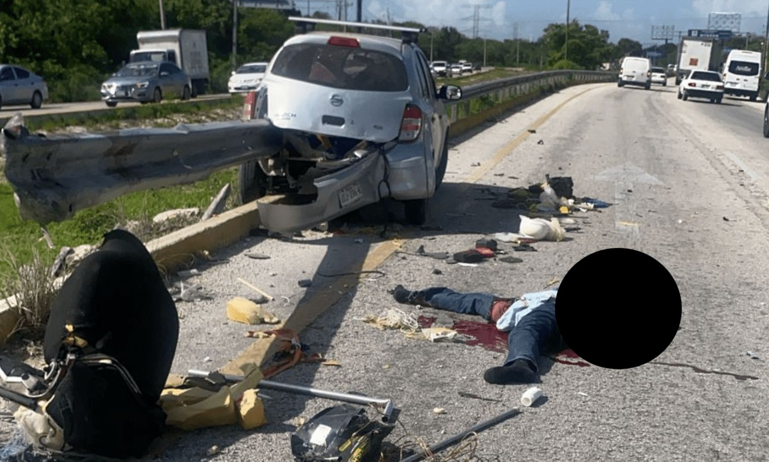 Tragedia en la carretera Cancún-Puerto Morelos