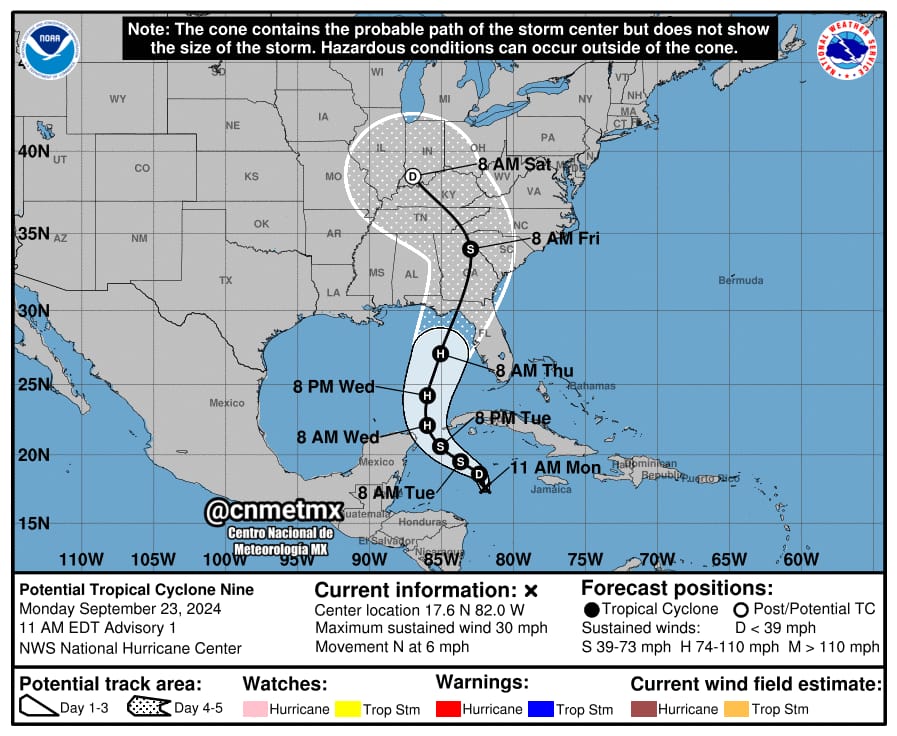 Emiten aviso de tormenta tropical para Quintana Roo