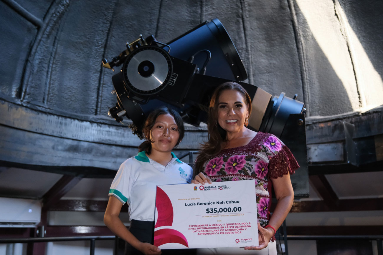 Destaca Mara Lezama que las mujeres están transformando realidades, al felicitar a la estudiante Lucía Berenice Noh Cohuó