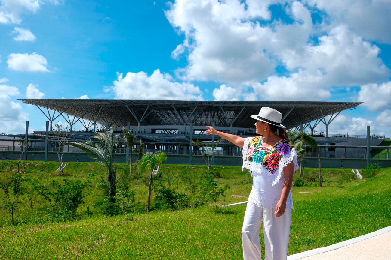 Supervisa Mara Lezama avance de la estación del Tren Maya con la carretera federal 180-D