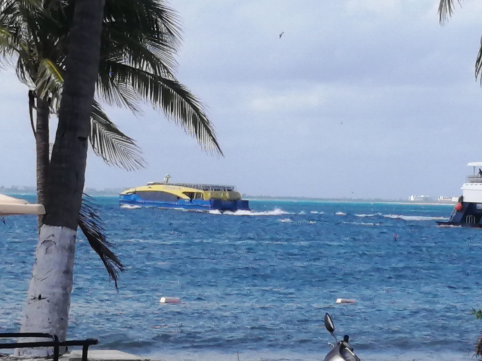 Cierran Puerto a la navegación menor en Isla Mujeres por fuertes vientos